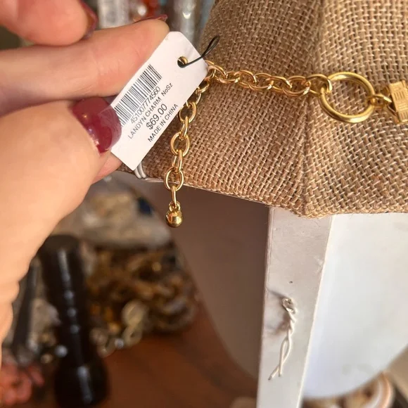 Chico’s Beige and Gold Charm Necklace - Picture 4 of 4